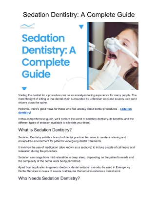 _Sedation Dentistry_ A Complete Guide