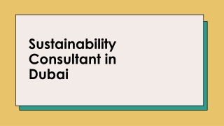 Sustainability Consultant in Dubai