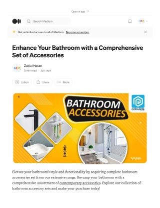 Enhance Your Bathroom with a Comprehensive Set of Accessories Medium