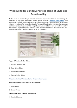 Window Roller Blinds