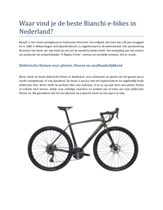 Waar vind je de beste Bianchi e-bikes in Nederland.pdf