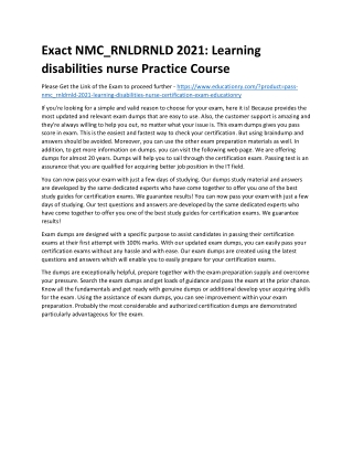 NMC_RNLDRNLD 2021: Learning disabilities nurse