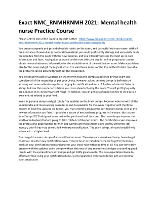 NMC_RNMHRNMH 2021: Mental health nurse