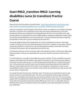 RNLD_transition RNLD: Learning disabilities nurse (in transition)