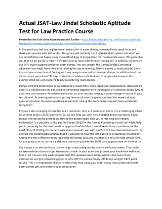 JSAT-Law Jindal Scholastic Aptitude Test for Law