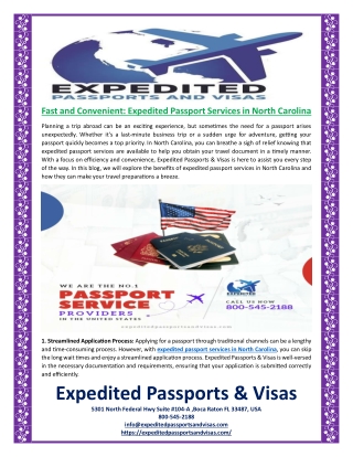 Fast and Convenient Expedited Passport Services in North Carolina