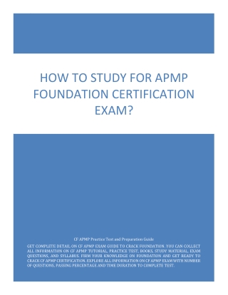 How to Study for APMP Foundation Certification Exam?