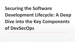Securing the SDLC: A Deep Dive into the Key Components of DevSecOps