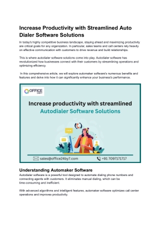 Increase Productivity with Streamlined Autodialer Software Solutions