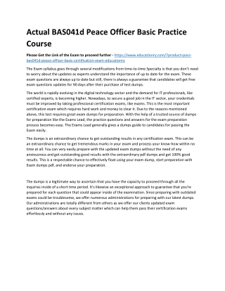 BAS041d Peace Officer Basic