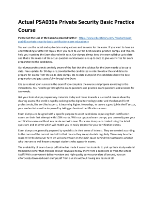 PSA039a Private Security Basic