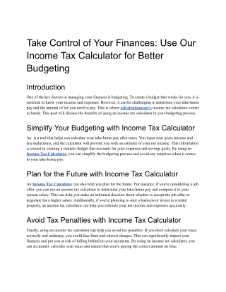 Take Control of Your Finances_ Use Our Income Tax Calculator for Better Budgeting