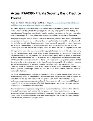 PSA039b Private Security Basic