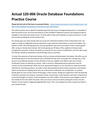 1Z0-006 Oracle Database Foundations