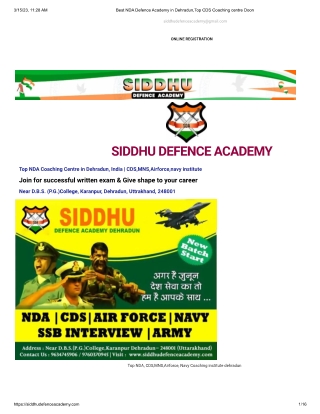 SIDDHU DEFENCE ACADEMY