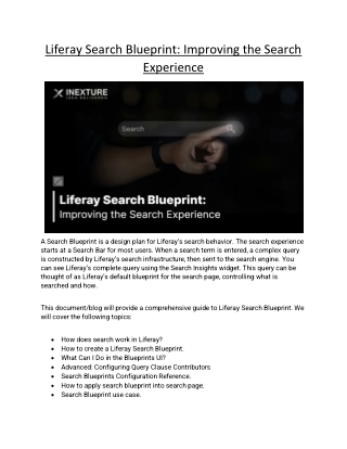 Liferay Search Blueprint: Improving the Search Experience