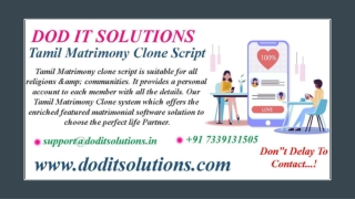 Tamil Matrimony Clone Script - DOD IT SOLUTIONS