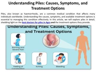 Causes of Pile, Symptoms, and Treatment Options