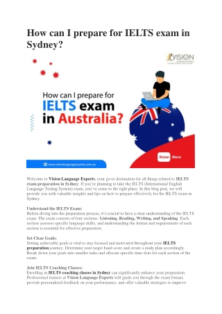 How can I prepare for IELTS exam in Sydney?