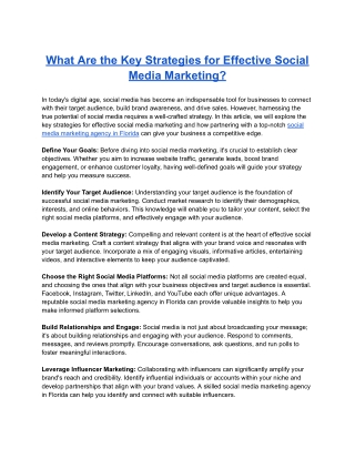 What Are the Key Strategies for Effective Social Media Marketing?