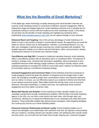 What Are the Benefits of Email Marketing?