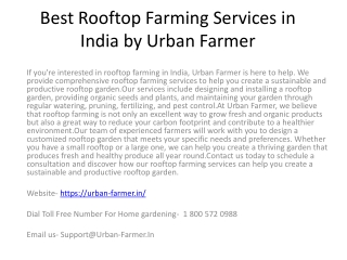 Best Rooftop Farming Services in India by Urban