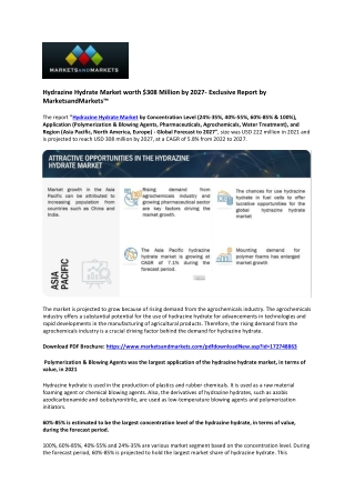 Hydrazine Hydrate Market to Experience Steady Expansion in Coming Years