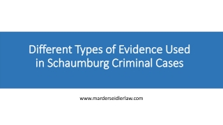 Different Types of Evidence Used in Schaumburg Criminal Cases | Marder & Seidler