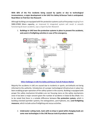 UAE Fire Safety & rescue Tools Market Outlook