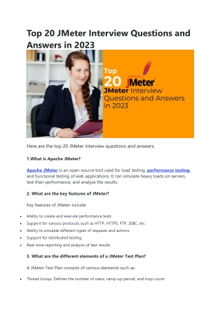 Top 20 JMeter Interview Questions and Answers in 2023