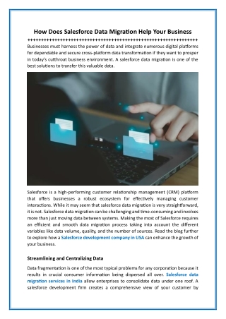 How Does Salesforce Data Migration Help Your Business