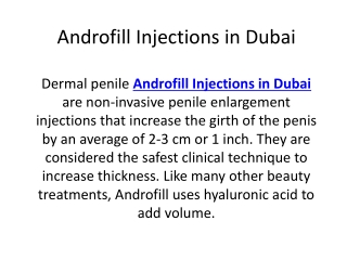 Androfill Injections in Dubai