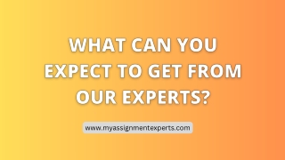 What can you expect to get from our experts