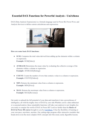 Essential DAX Functions for Powerful Analysis - UniAthena