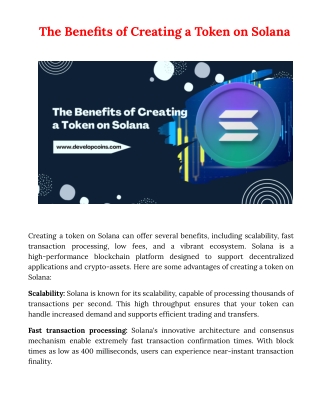 The Benefits of Creating a Token on Solana