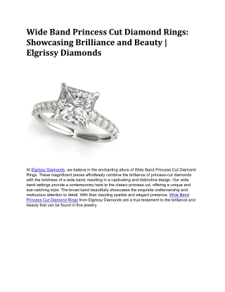 Wide Band Princess Cut Diamond Rings | Elgrissy Diamonds