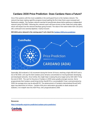 Cardano 2030 Price Prediction- Does Cardano Have a Future?