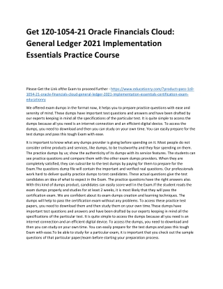 1Z0-1054-21 Oracle Financials Cloud: General Ledger 2021 Implementation Essentia