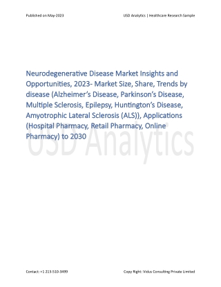 Neurodegenerative Disease Market Analysis 2023