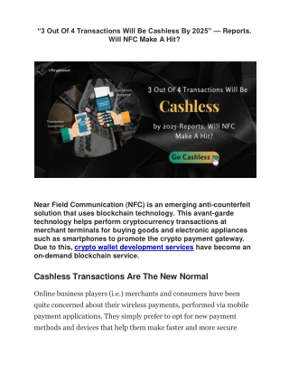 Cashless Transactions Are The New Normal