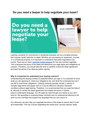 Do you need a lawyer to help negotiate your lease_