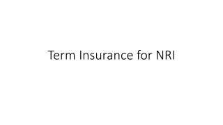 Term Insurance for NRI