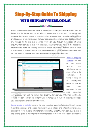 Step By Step Guide To Shipping Services
