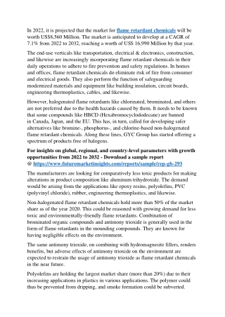 Rise of Flame Retardant Chemicals: An Overview of the Market