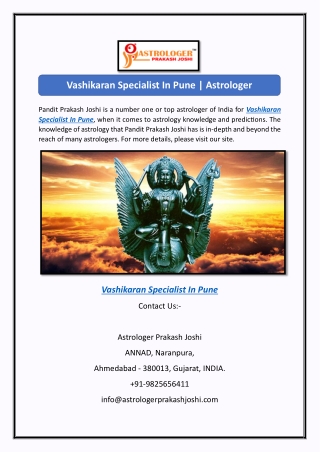 Vashikaran Specialist In Pune | Astrologer