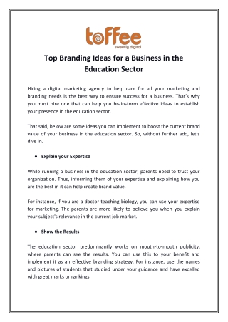 Top Branding Ideas for a Business in the Education Sector