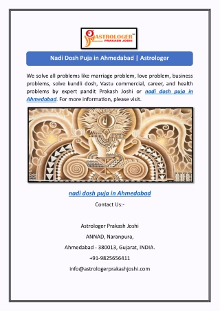 Nadi Dosh Puja in Ahmedabad