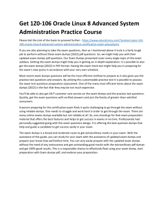 1Z0-106 Oracle Linux 8 Advanced System Administration