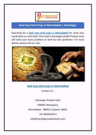 Kaal Sarp Dosh Puja in Ahmedabad