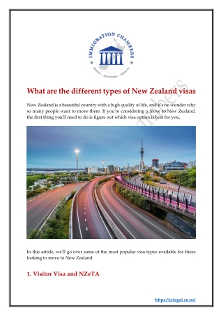 What are the different types of New Zealand visas